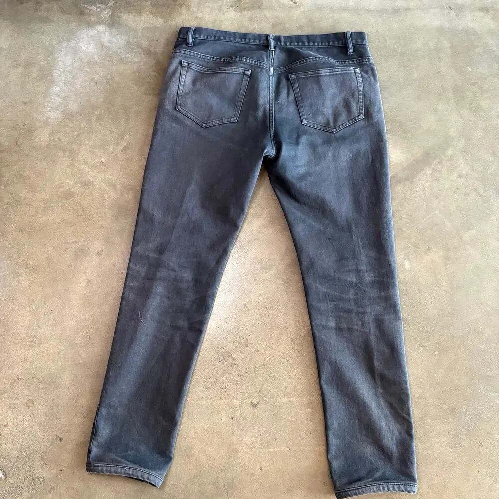 A.P.C. Men's Dark Gray Washed Slim Straight Denim Jeans Button Fly SZ 34